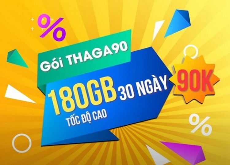 Đăng ký gói cước THAGA90 Vinaphone Nhận 180GB data tốc độ cao