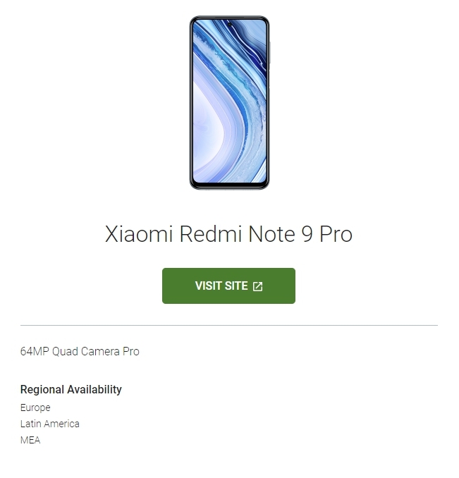 Xiaomi Redmi Note 9 Pro