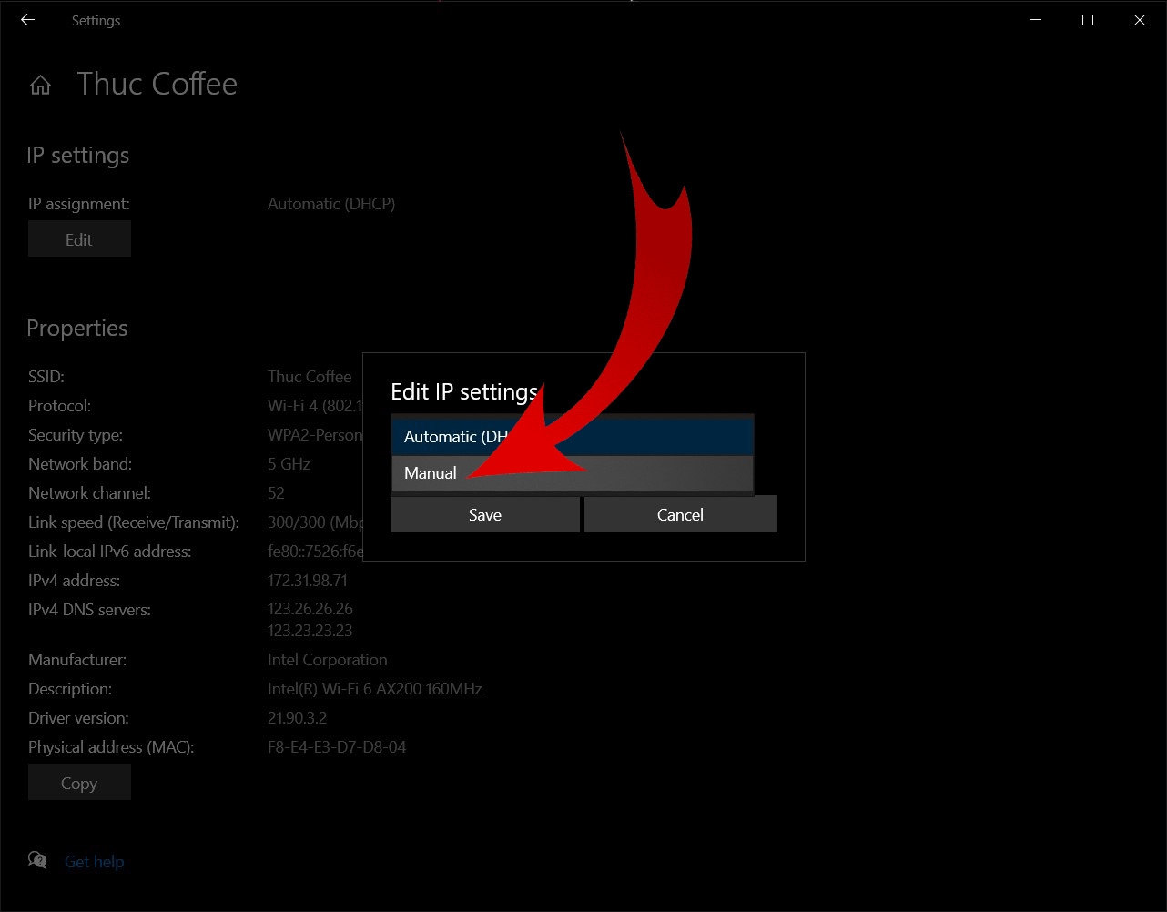 Đổi DNS trên Windows 10 trong phần Cài đặt 04