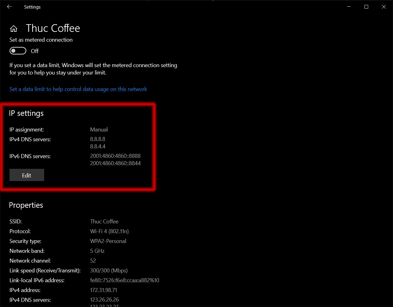 Đổi DNS trên Windows 10 trong phần Cài đặt 06