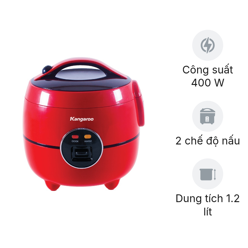 Nồi cơm nắp gài Kangaroo 1.2 lít KG822