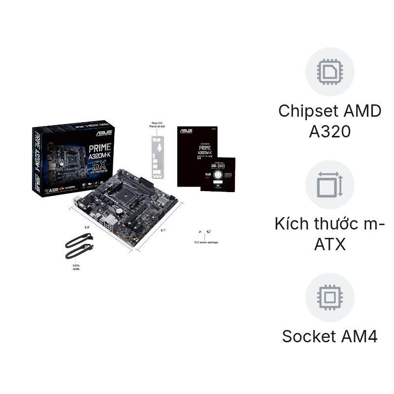 Mainboard Asus Prime A320M-K (AMD AM4 - m-ATX Form Factor - DDR4)