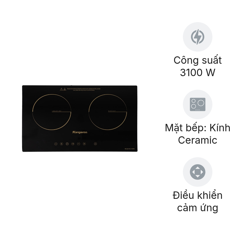 Bếp điện từ hồng ngoại đôi cảm ứng Kangaroo KG499N