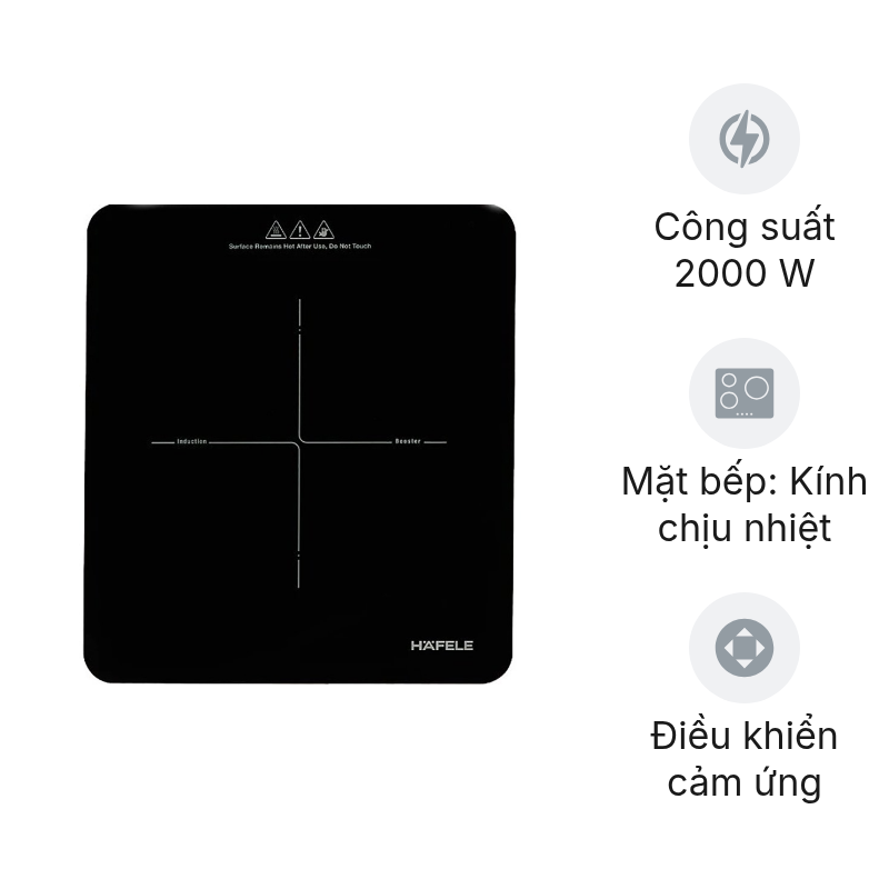 Bếp điện từ đơn cảm ứng Hafele HSI-21FW 2000W (Kèm nồi)