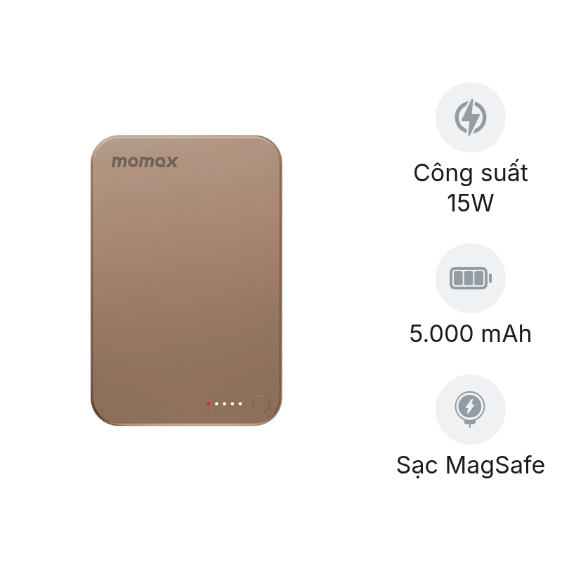 Pin sạc dự phòng Magsafe 5000mAh Momax Q.Mag X Gen2 15W