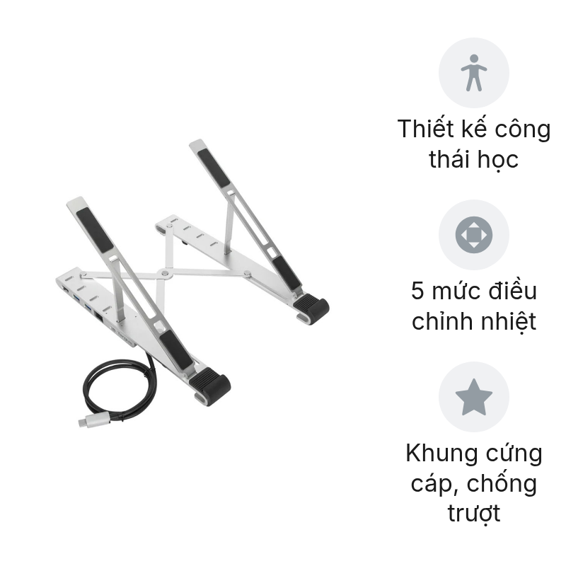 Giá đỡ laptop Targus AWU100005AP tích hợp HUB 5 trong 1