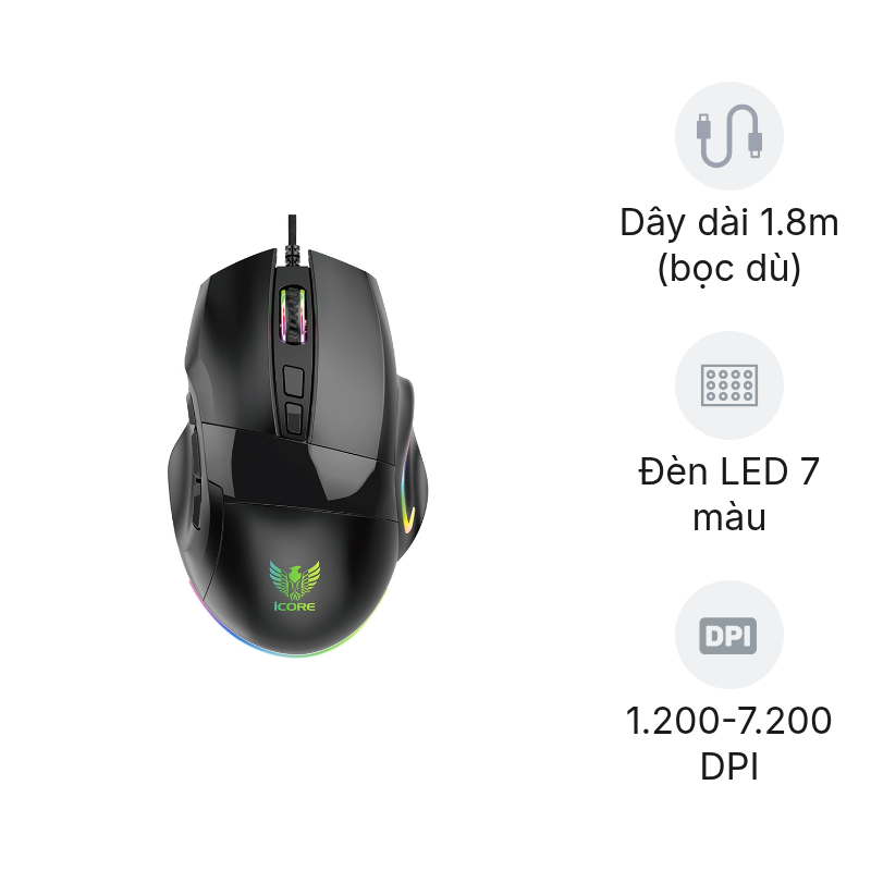 Chuột Gaming có dây iCore GM06