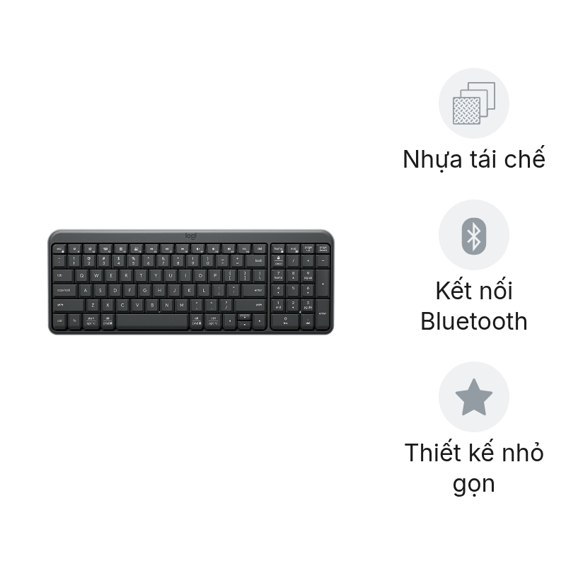 Bàn phím không dây Bluetooth Logitech K250
