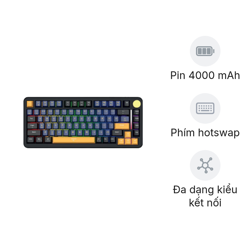 Bàn phím cơ không dây EDRA EK375W