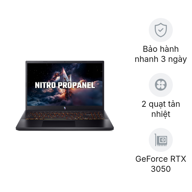 Laptop Acer Gaming Nitro ProPanel ANV15-42-R0QM R5 7640HS/16GB/512GB/15.6" FHD/RTX3050 6GB/Win11