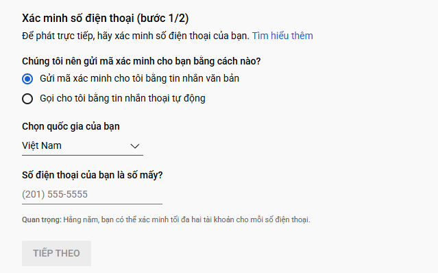 Cách livestream YouTube 5
