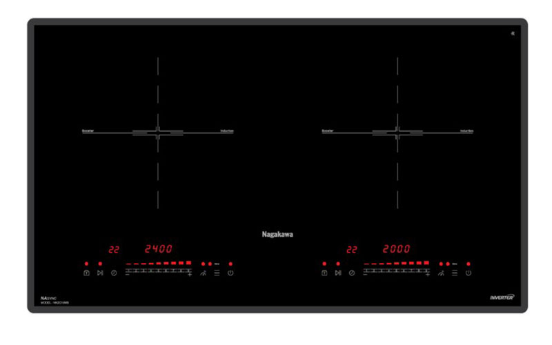 Bếp điện từ đôi Nagakawa NK2C15MB (hình 1)