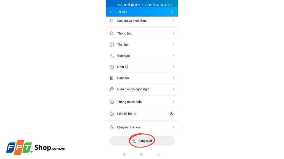 Cách đăng xuất Zalo trên điện thoại Android 2