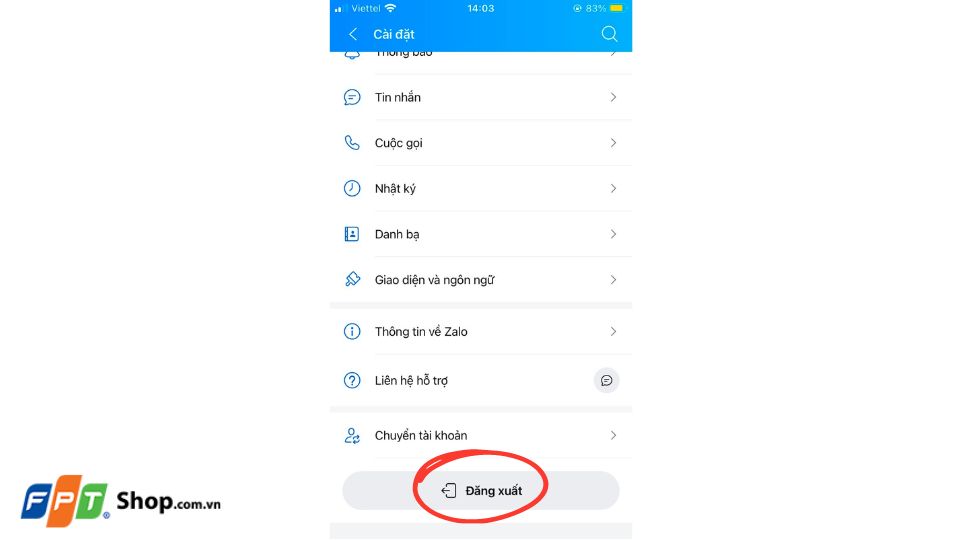 Cách đăng xuất Zalo trên điện thoại iPhone 2