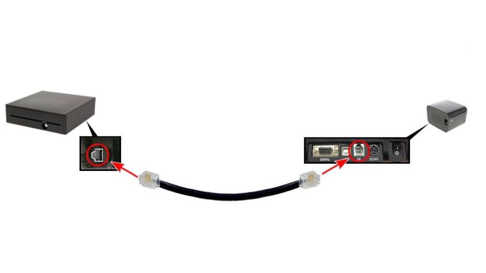 Hướng dẫn kết nối máy in bill với ngăn đựng tiền