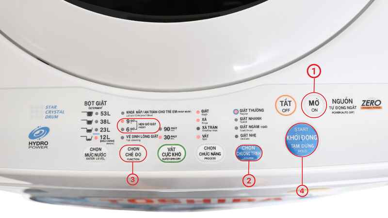 c&aacute;ch sử dụng m&aacute;y giặt Toshiba 8kg h&igrave;nh 6
