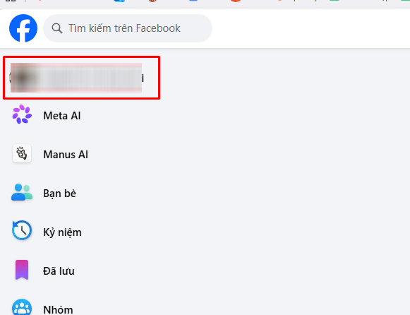 Mở trang cá nhân Facebook