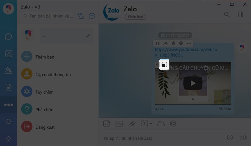 cách thu nhỏ màn hình xem nội dung Zalo trên máy tính 4