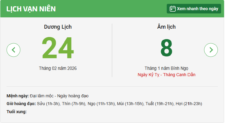 Xem lịch âm qua thanh tìm kiếm Google 2