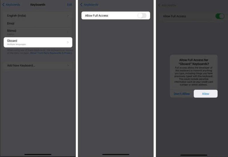 cài đặt bàn phím của Google cho iPhone