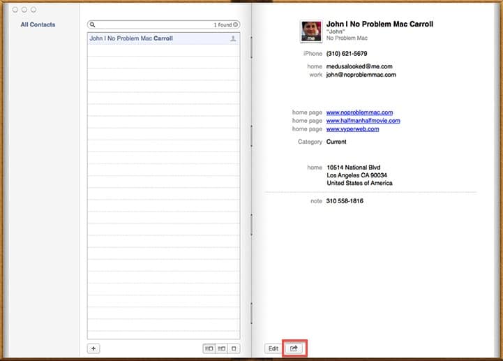 Chia sẻ liên hệ trong Danh bạ trên máy Mac - Hình 9