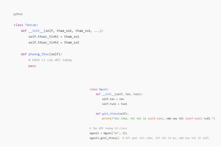 Class trong Python là gì? Ứng dụng của Class trong Python