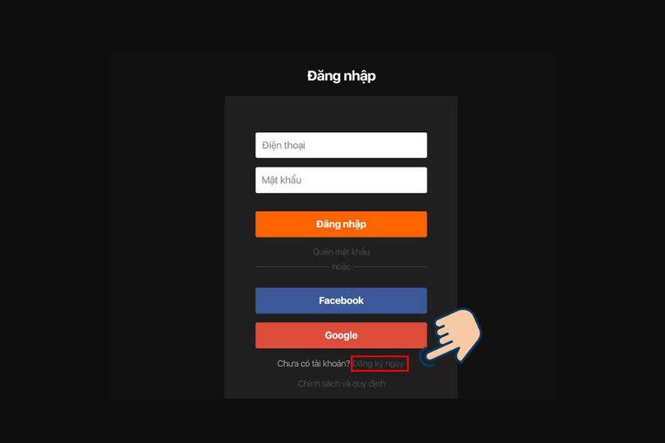 Chọn Đăng ký ngay để tạo tài khoản FPT Play 
