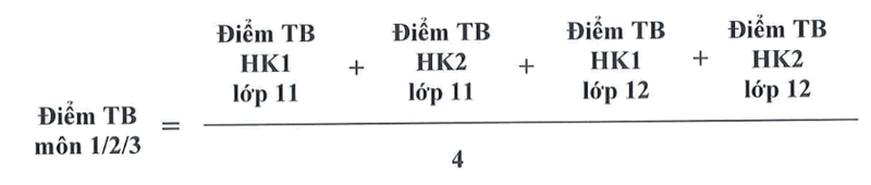 cong thuc tinh diem xet tuyen hoc ba