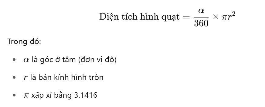 Diện tích hình quạt ảnh 1