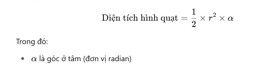 Diện tích hình quạt ảnh 2