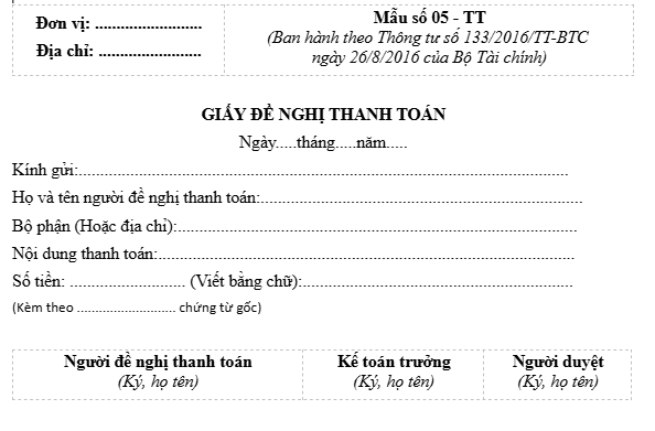 giay de nghi thanh toan cua bo tai chinh