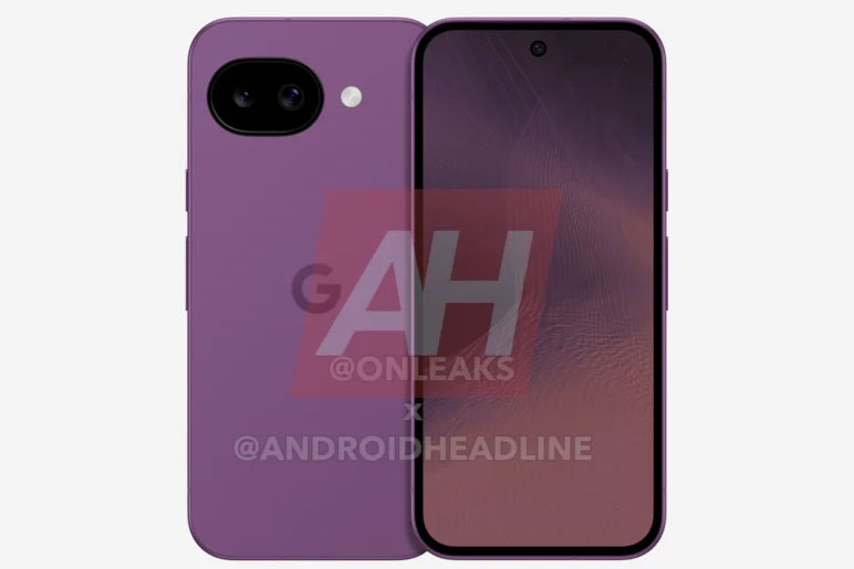 Google Pixel 11a nhìn từ mặt trước và mặt sau, với cụm camera kép nằm gần như phẳng trên mặt lưng.