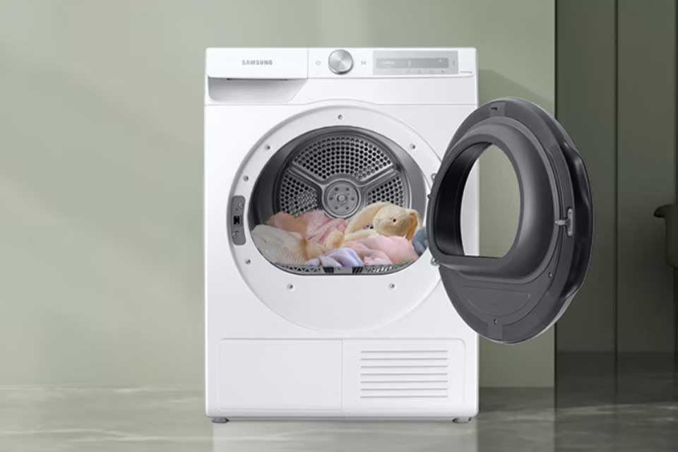 Hướng dẫn sử dụng máy sấy Samsung Heatpump để tiết kiệm điện và bảo vệ quần áo hiệu quả