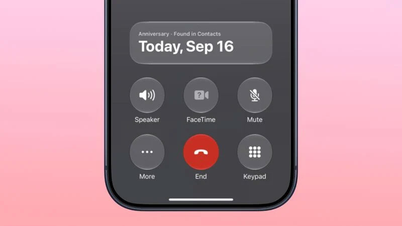 Call Context trên iPhone hiển thị lời nhắc ngày kỷ niệm ngay trong giao diện cuộc gọi.
