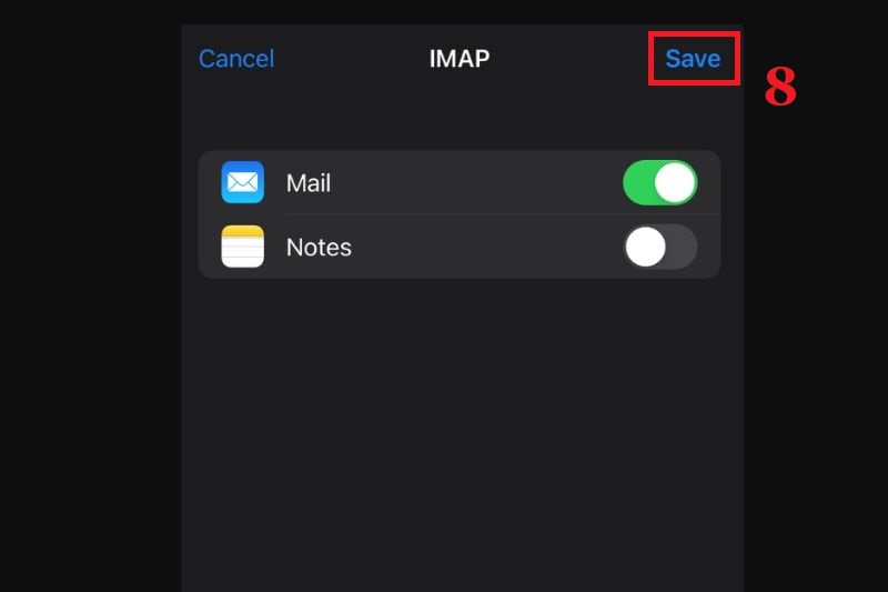 Máy chủ IMAP trên iPhone ảnh 8