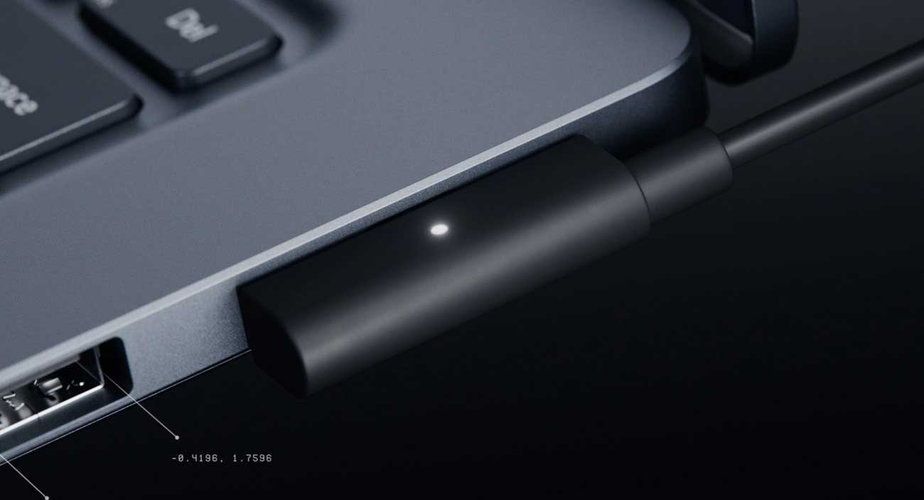 Magnetic Connect trên Surface Laptop Ultra giúp cáp sạc dễ dàng tách khỏi cổng USB-C khi bị kéo.