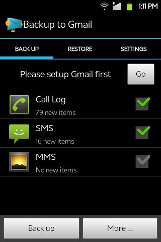 sao lưu tin nhắn SMS lên Gmail trên Android - Hình 1