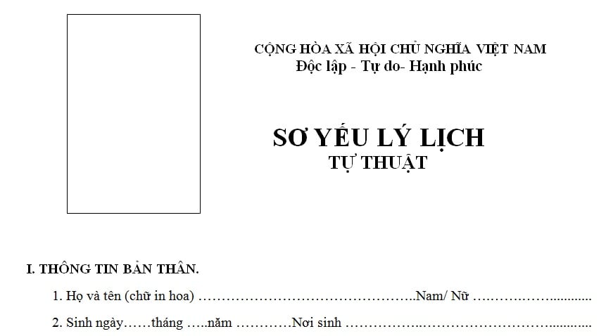 Sơ yếu lý lịch 3