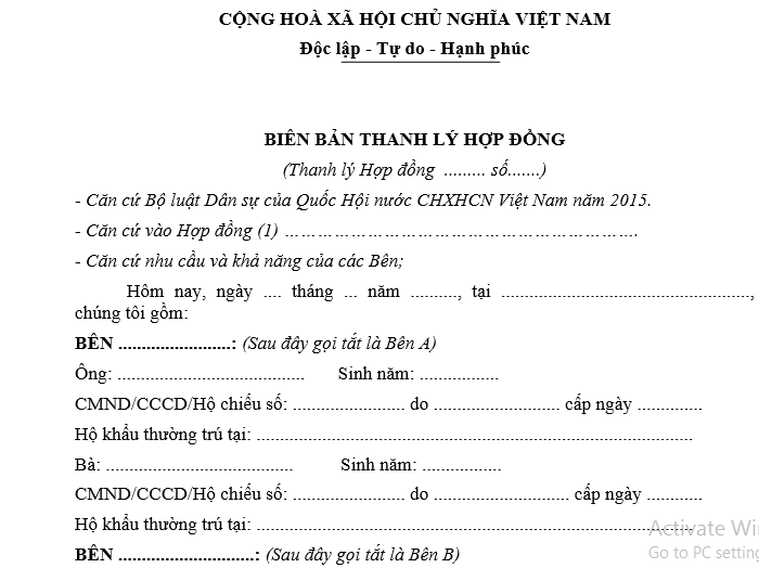 Vai trò của biên bản thanh lý hợp đồng