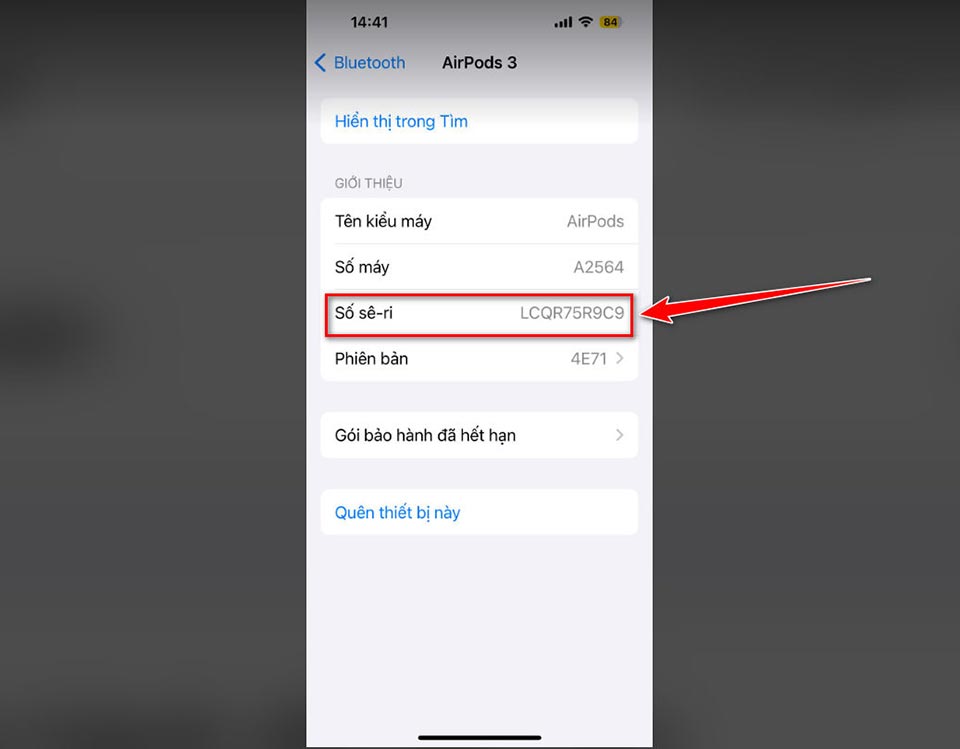 Tìm số serial sản phẩm Apple - 06