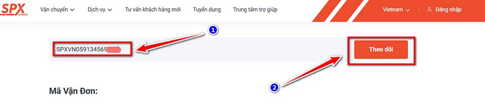 Tra cứu đơn hàng SPX - 04