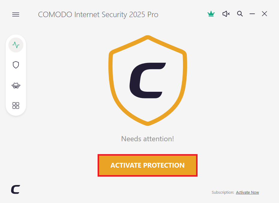 Chọn ACTIVATE PROTECTION