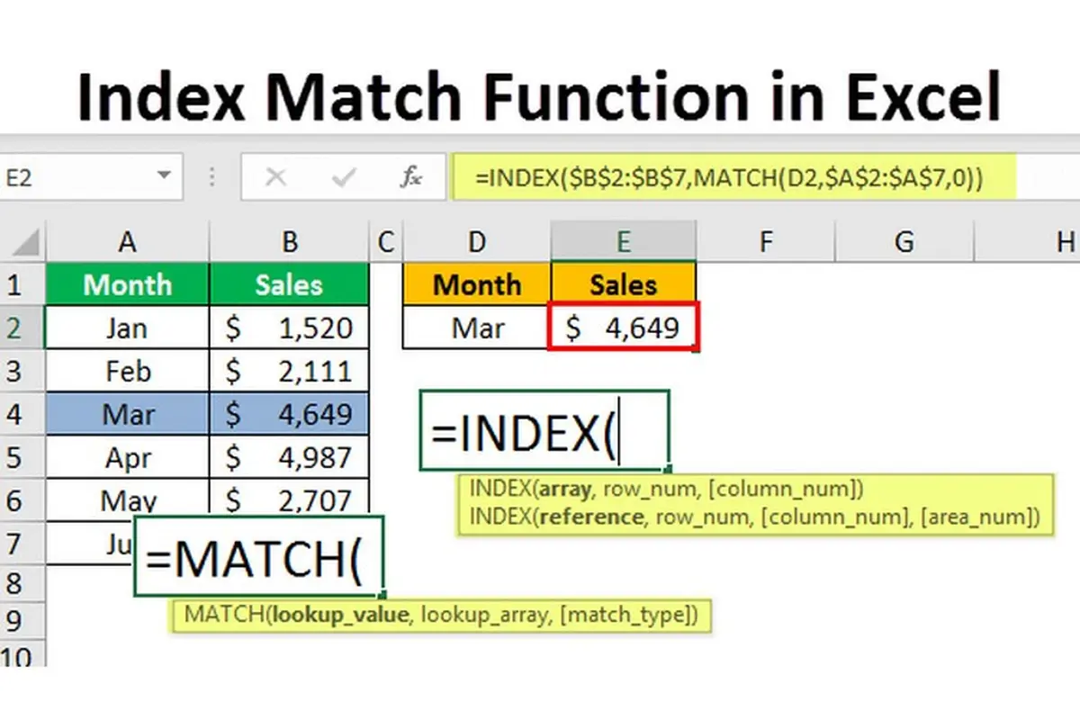 C ch s d ng h m index v match trong excel