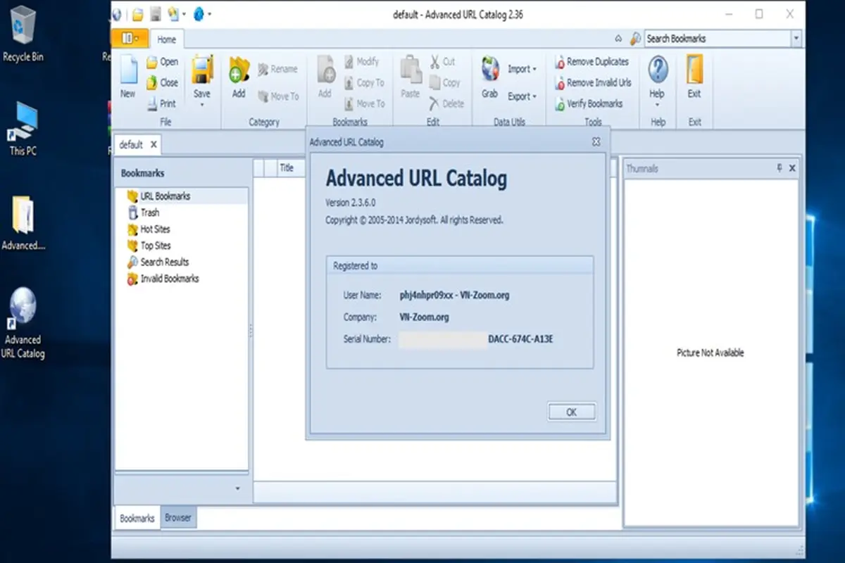 Tải phần mềm Advanced URL Catalog, công cụ quản lý Bookmark