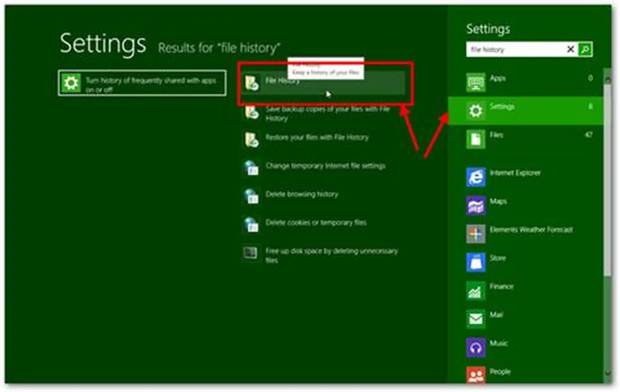 Hướng dẫn sử dụng tính năng History File trong Windows 8 để Restore Files