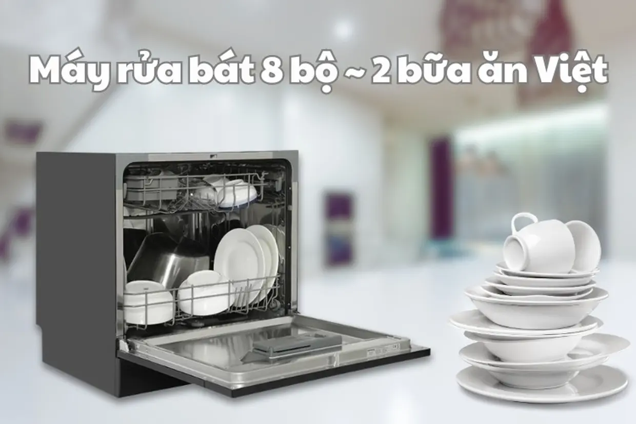Gợi ý 5 mẫu máy rửa bát 8 bộ giá tốt cho gia đình ít người