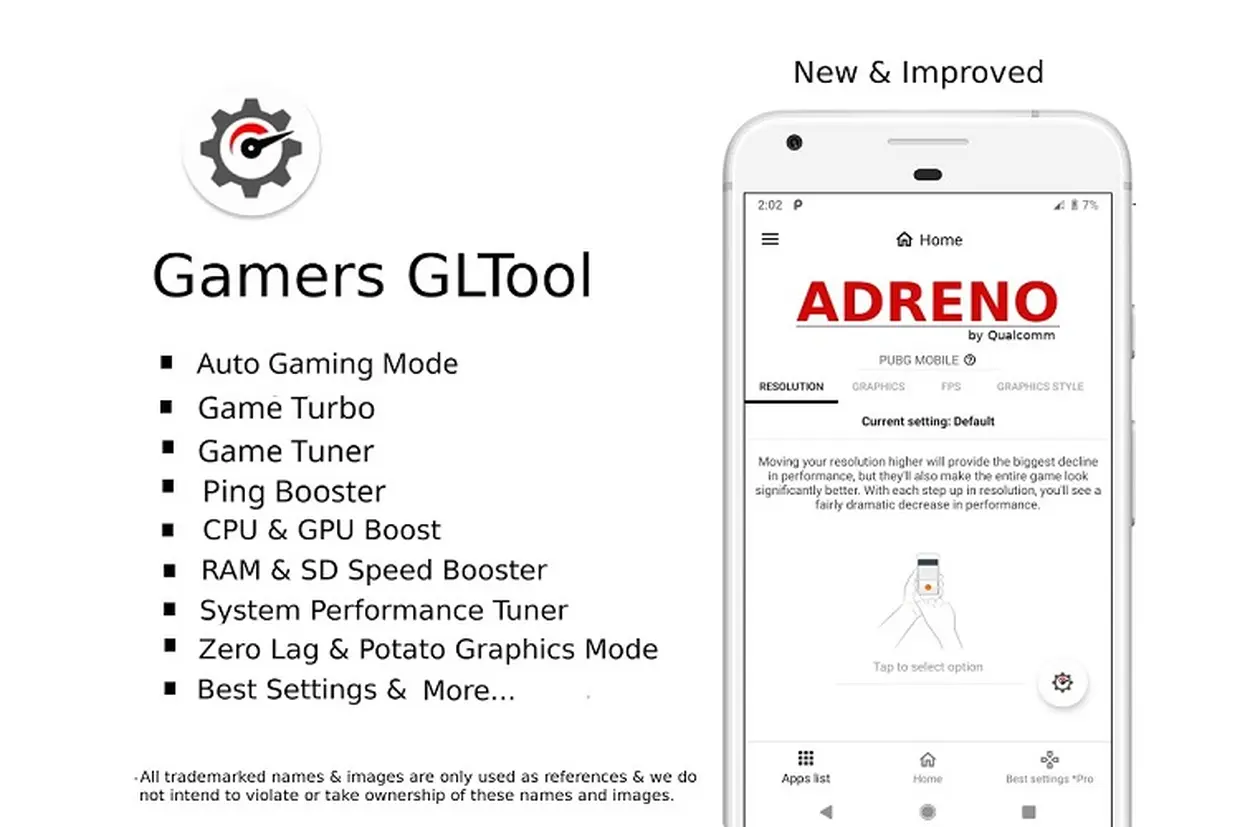 Bí kíp chơi game mượt mà hơn với app Gamers GLTool with Game Tuner, tự động tối ưu hóa theo cấu hình