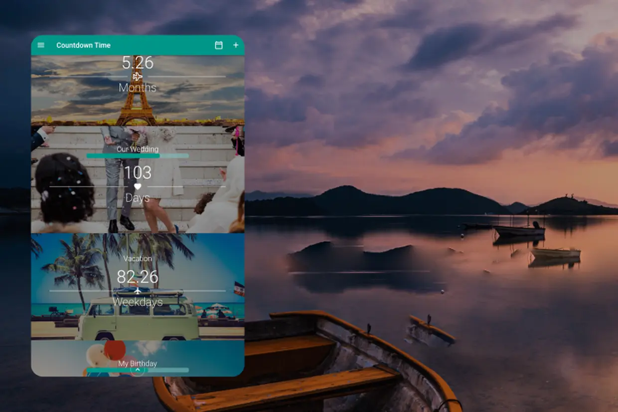 Khám phá Countdown Time Event Widget - Ứng dụng đếm ngược sự kiện chính xác từng giây với Widget tùy chỉnh đẹp mắt