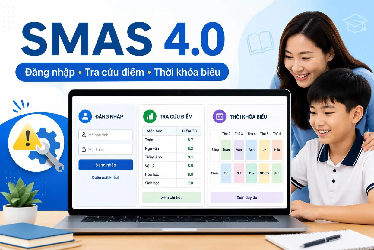 SMAS 4.0 đăng nhập, tra cứu điểm, xem thời khóa biểu như thế nào?