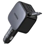 Tẩu sạc nhanh xe hơi 2 cổng 60W (USB-C + USB-A) kèm cáp Type C EC602 Ugreen
